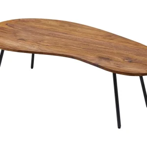Wohnling Fanks Soffbord 122 cm Njurformat Massivt Trä/Svart - Möbler Snabb frakt