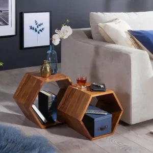 Säker betalning Wohnling Chicosky Satsbord 46 cm 2 Bord Massivt Trä/Brun - Möbler