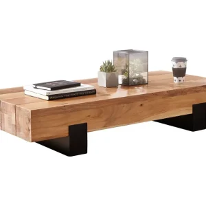 Sänkt pris Wohnling Soffbord Fuks 130 cm Runt Akacia/Brun/Svart - Möbler