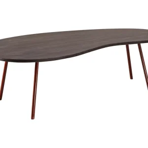 Wohnling Corkrean Soffbord 122 cm Njurformat Massivt Trä/Mörkgrå/Koppar - Möbler Erbjudande