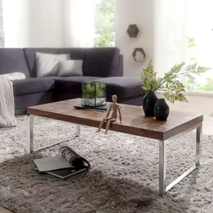 Wohnling Plessey Soffbord 120 cm Massivt Trä/Krom - Möbler Kampanj