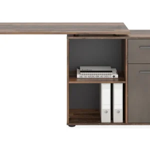 Colatosti Hörnskrivbord 117 cm med Förvaring Mörkbrun - Möbler Outlet