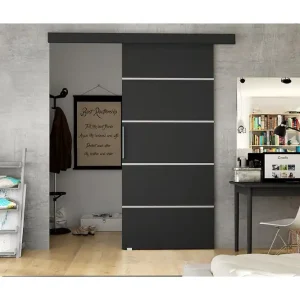 Begränsat antal Nemanja Skjutdörr 86x205 cm LED-belysning - Förvaring