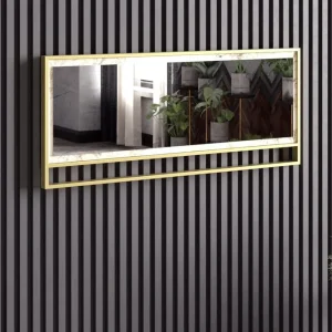 Bascle Spegel 90 cm Guld|Vit - Inredning Billig