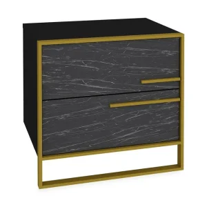 Outlet Cofield Nattduksbord 50 cm Guld|Svart - Möbler