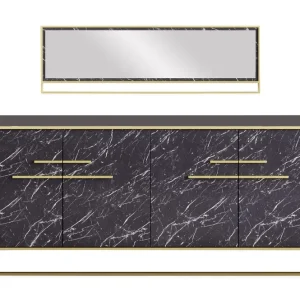 Susia Sidobord 180 cm Guld|Svart - Förvaring Billig
