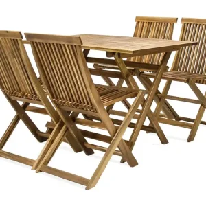 Begränsat antal Finlay Matgrupp Utomhus 110x75 cm + 4 Utestolar Akacia - Utemöbler & utemiljö