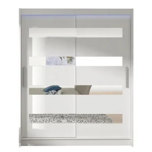 Westa Garderob 150x58x200 cm LED-belysning - Förvaring Nedsatt pris
