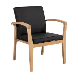 Utestol ROYAL 64x65xH90 mjuk vadderad svart textilin - Utemöbler & utemiljö Erbjudande