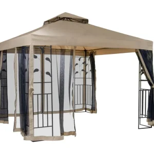 Fynd Leafie Paviljong 300x300 cm Stålram Brun/Beige - Utemöbler & utemiljö