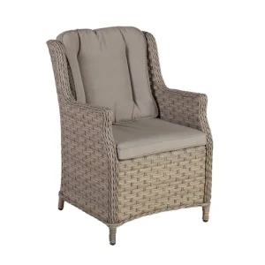 Rabatt Utefåtölj PACIFIC med kuddar 615x715xH91 gråbeige - Utemöbler & utemiljö