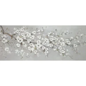 Endast denna vecka Oljemålning 50x150 cm vit sakura - Inredning