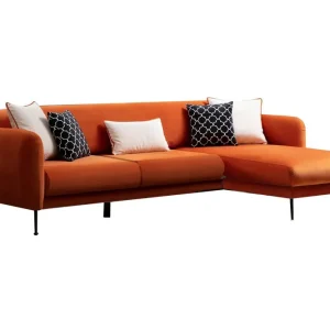 Crivaro Bäddsoffa med Divan Höger Orange - Möbler Outlet