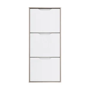 Fri frakt Llanharry Skoskåp 55x130 cm Brun/Vit - Förvaring