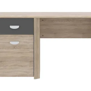 Yazmene Skrivbord 130 cm med Förvaring Låda + Skåp Brun - Möbler Fynd
