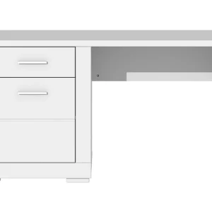 Fynd Uzayr Skrivbord 138 cm med Förvaring Hylla + Skåp Vit - Möbler