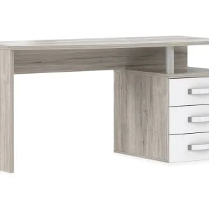 Latrish Skrivbord 138 cm med Förvaring Hylla + 3 Lådor Brun/Vit - Möbler Beställ idag