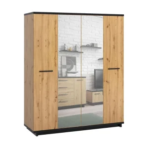 Ines Garderob 60x180 cm Ek/Svart - Förvaring Lägg i varukorgen