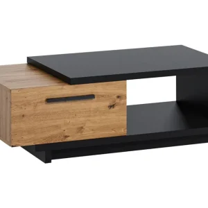 Begränsat antal Ingram Soffbord 120 cm med Förvaring Låda + Hylla Natur/Svart - Möbler