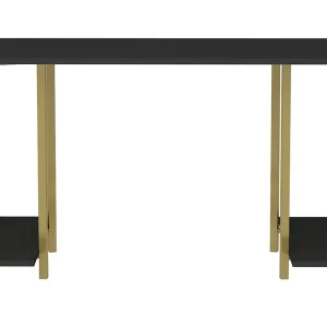 Malem Skrivbord 60x73,8x125,2 cm med förvaring Guld/Antracit - Möbler Billigare