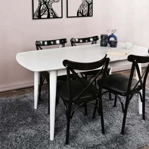 Snabb leverans Indumati Matbord 130x75x130 cm Vit - Möbler