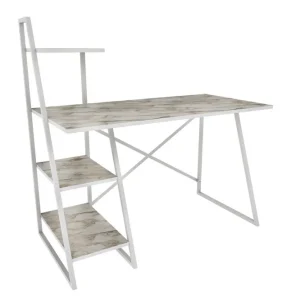 Begränsat erbjudande Andifli Skrivbord 60x120x120 cm med förvaring Vit - Möbler