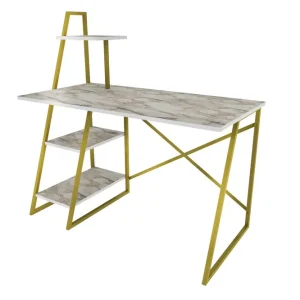 Andifli Skrivbord 60x120x120 cm med förvaring Vit - Möbler Erbjudande