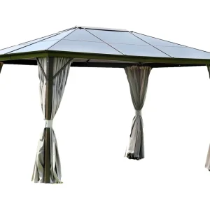 Sunsetia Paviljong 300x300x270 cm Polykarbonattak Brun/Beige - Utemöbler & utemiljö Bästa pris