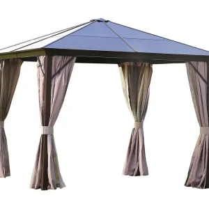 Sunsetia Paviljong 300x300x267 cm Polykarbonattak Brun/Beige - Utemöbler & utemiljö Populär