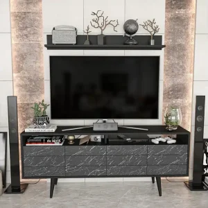 Handla nu Andifli Tv-möbelset 160x64,5 cm Svart - Möbler