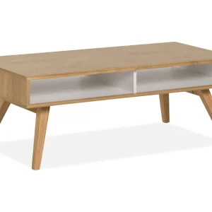 Nedsatt pris VOX Nature Soffbord 120 cm med Förvaring Vit/Ek VOX - Möbler