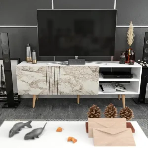 Andifli Tv-bänk 160x38,6 cm Vit - Möbler Erbjudandepris