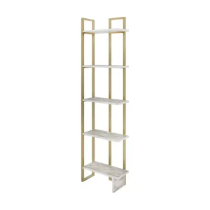 Snabb leverans Desgrar Bokhylla 45,2x180 cm Vit - Förvaring