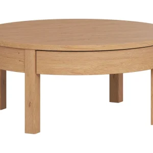 Sista chansen VOX Simple Soffbord 80 cm Runt med Förvaring Lådor Lågt Natur VOX - Möbler