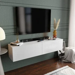 Rinorea Tv-bänk 159,7x34,1 cm Vit - Möbler Kampanj