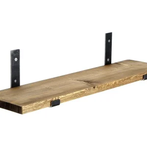 Snabb leverans Chealsie Vägghylla 60 cm Svart/Valnöt - Förvaring