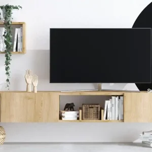 Desgrar Tv-möbelset 180x25 cm Natur - Möbler Trygg betalning