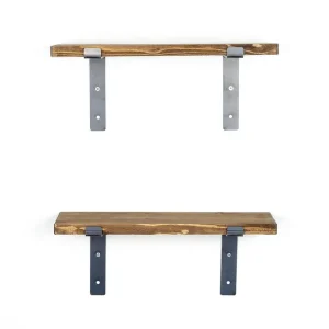 Beställ nu Slovinski Vägghylla 40 cm Svart/Valnöt - Förvaring