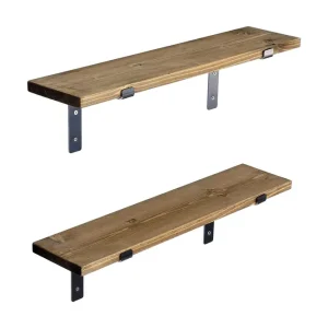 Bogel Vägghylla 60 cm Svart/Valnöt - Förvaring Köp online