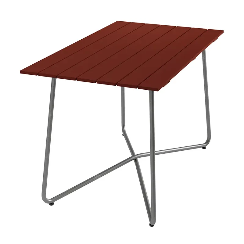 Billig Bord B25A 120 cm Mörkröd / Varmförzinkat