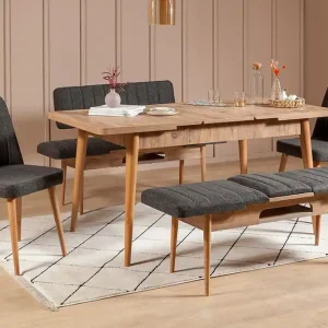 Idehult Matgrupp 5 delar 75 cm Trä/natur/Antracit - Möbler Köp online
