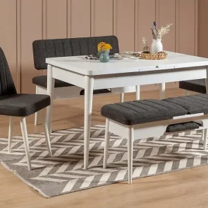 Idehult Matgrupp 5 delar 75 cm Vit/Antracit - Möbler Köp online