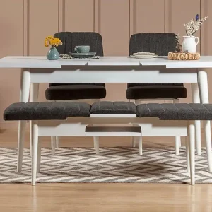 Expressleverans Idehult Matgrupp 4 delar 75 cm Vit/Antracit - Möbler