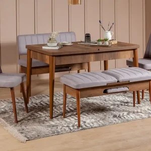 Shundrea Matgrupp 5 delar 75 cm Valnöt - Möbler Trygg betalning