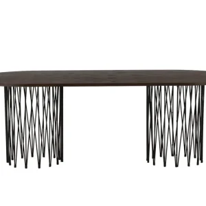 Furniture Fashion Stone Matbord 220x100x74 cm Oval Brun - Möbler Kundfavorit