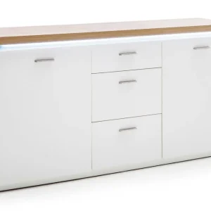 Degaust Sidobord 156 cm Vit/Ek - Förvaring Sista chansen