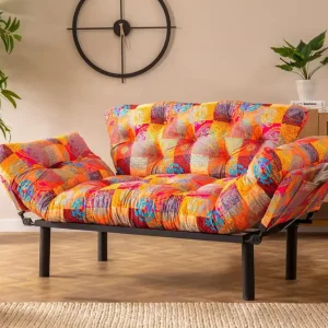 Snabb leverans Maryborough Bäddsoffa 2-sits 155x73 cm Flerfärgad - Möbler