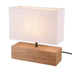 Sänkt pris Trio Lighting Woody bordslampa 12X30cm E27 trä/ vit Vit - Belysning