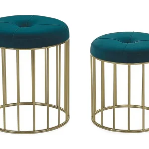 Mattila Fotpall 2-pack Blå - Möbler Billig