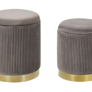 Trumelet Fotpall med Förvaring 2-pack Grå - Möbler Billig
